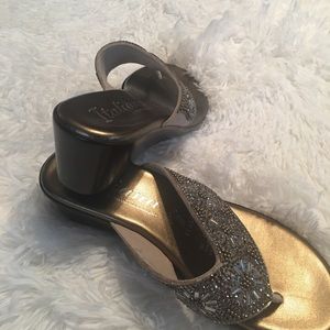 NWOT GOLD WEDGE SANDALS